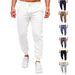 Spring And Autumn New Men's Solid Color Casual Sports Running Pants With Drawstring Elastic Waist Leggings_voghion.com