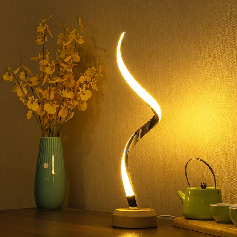 Intelligente Massivholz-LED-Schreibtischlampe mit einzigartigem USB-Geschenk im europäischen Stil, Nachttischlampe, Hochzeitszimmer_voghion.com