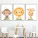 Cartoon Jungle Animals Giraffe Elephant Zebra Children's Bedroom Poster Canvas Hanging Decorative Painting Core Printing_voghion.com