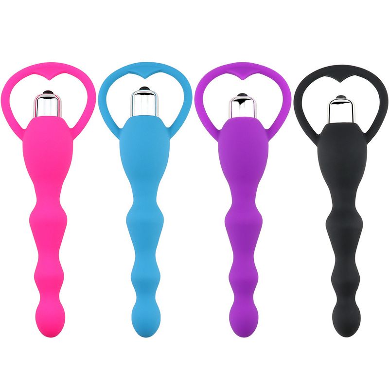 Adult Sexual Health Products Vestibular Silicone Vibration Rod - Anal Plug Pull Beads_voghion.com