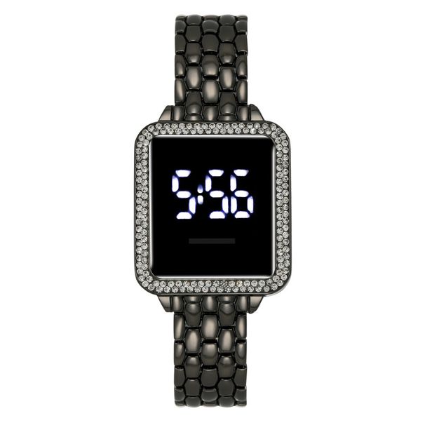 LED elektronisk ur touch screen diamant firkantet studerende digital display moderigtigt trend mænd og kvinder ur_voghion.com