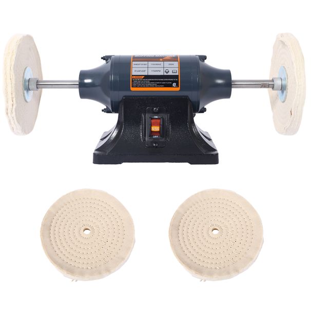 6-Inch Electric Polisher Bench Buffer Grinder - Includes 4PCs 80Ply Thic Buffing Wheels Ideal Benchtop Buffing Machine For Polishing Metal, Jewelry, Knives, Wood, Jade, And Plastic.CSA Certificated_voghion.com