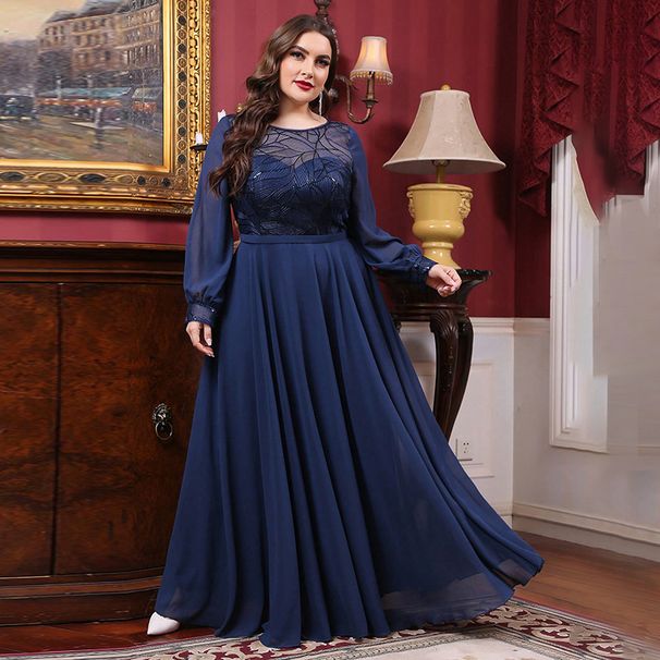 Banquet Evening Dress Long Temperament Socialite New Elegant Plus Size Graduation Host Lace Mini Dress_voghion.com