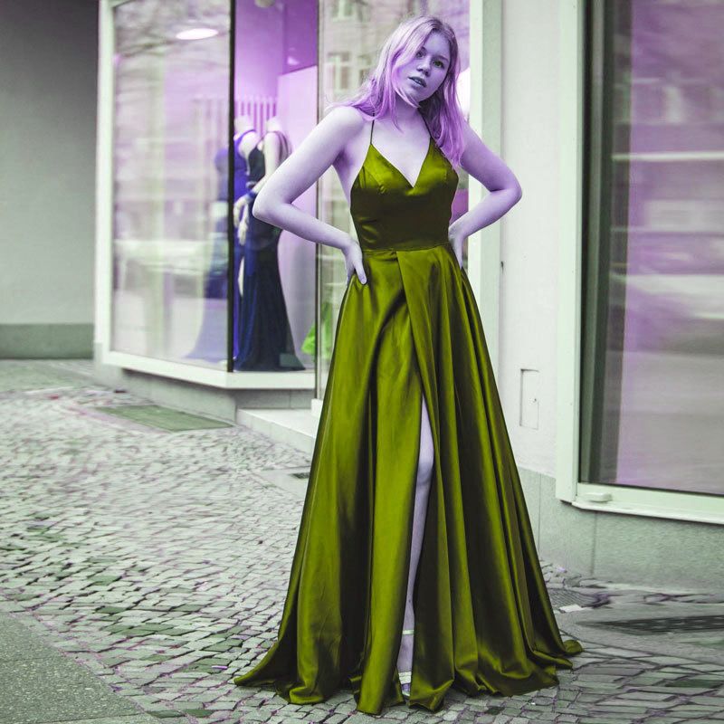Women's sexy new long sexy slit backless slimming suspender dress_voghion.com