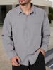 Herbst grenzüberschreitend neues einfarbiges Revers Herren Langarmhemd Täglich lässig Herrenhemd_voghion.com