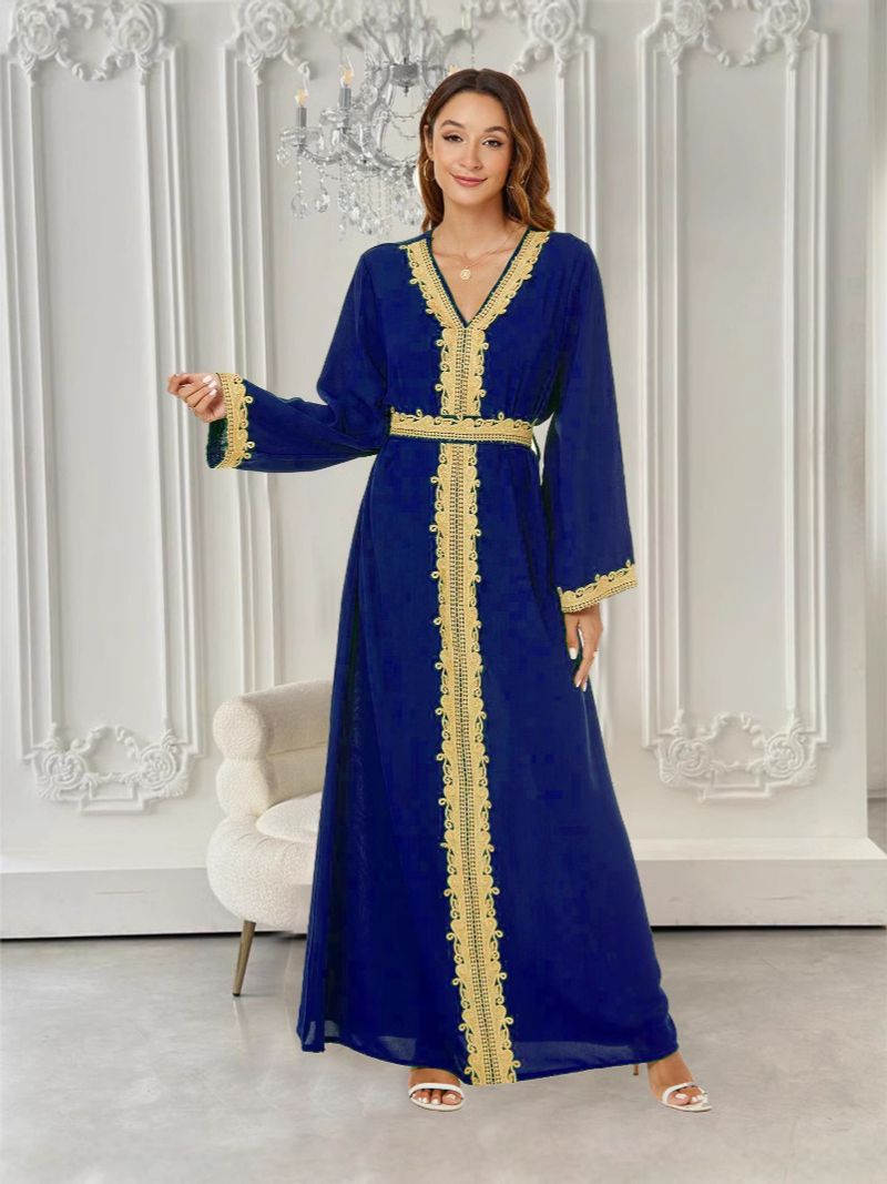 Naisten vaatteet Lähi-idän arabialainen pitkähame Elegantti Abaya Dubai -kaapu Saudi-Arabian matka-asu_voghion.com