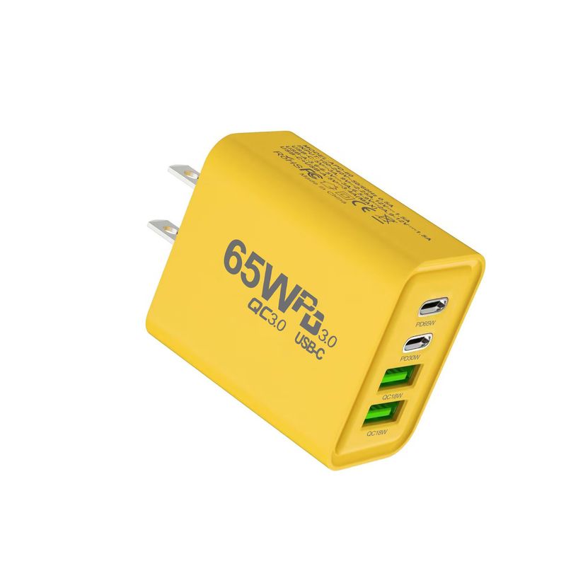 Amerikansk standard Europæisk standard Adapter Opladningsstik 65W Oplader Dobbelt TYPE-C Dobbelt USB Multiport Mobiltelefonoplader_voghion.com