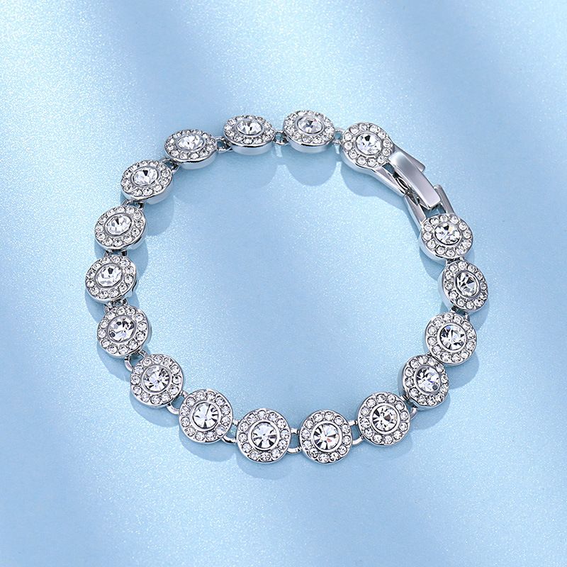 Pulsera de cristal con diamantes de imitación para mujer, edición Crystal Seenwork, oro rosa, lujosa y ligera, joyería de mano._voghion.com