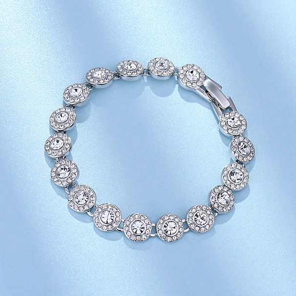 Pulsera de cristal con diamantes de imitación para mujer, edición Crystal Seenwork, oro rosa, lujosa y ligera, joyería de mano._voghion.com