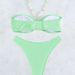 Ženske bikini kopalke, ženske travnato zelene, biserne verižice, povodcem in cevastim zgornjim delom, deljene kopalke v slogu_voghion.com
