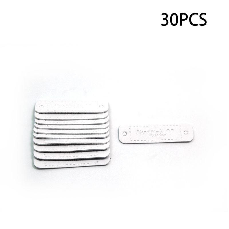 30Pcs PU Leather Tags DIY Handmade Letter Pattern With Love Heart Sew on Labels Embellishment Knitting Accessories Crafts_voghion.com