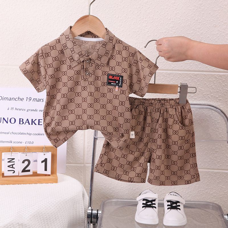 Koreanisches, lässiges Kinder-Mädchen-Set, sommerliches, dünnes, hübsches, kurzärmliges zweiteiliges Set für Jungen und Babys, vielseitig_voghion.com