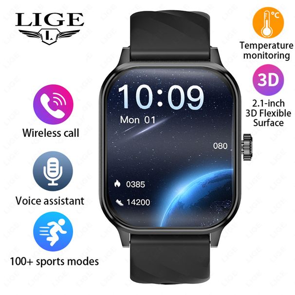 Outdoor Sports Multi Function Health Monitoring Ultra Thin Bluetooth Call Music Smart Watch_voghion.com