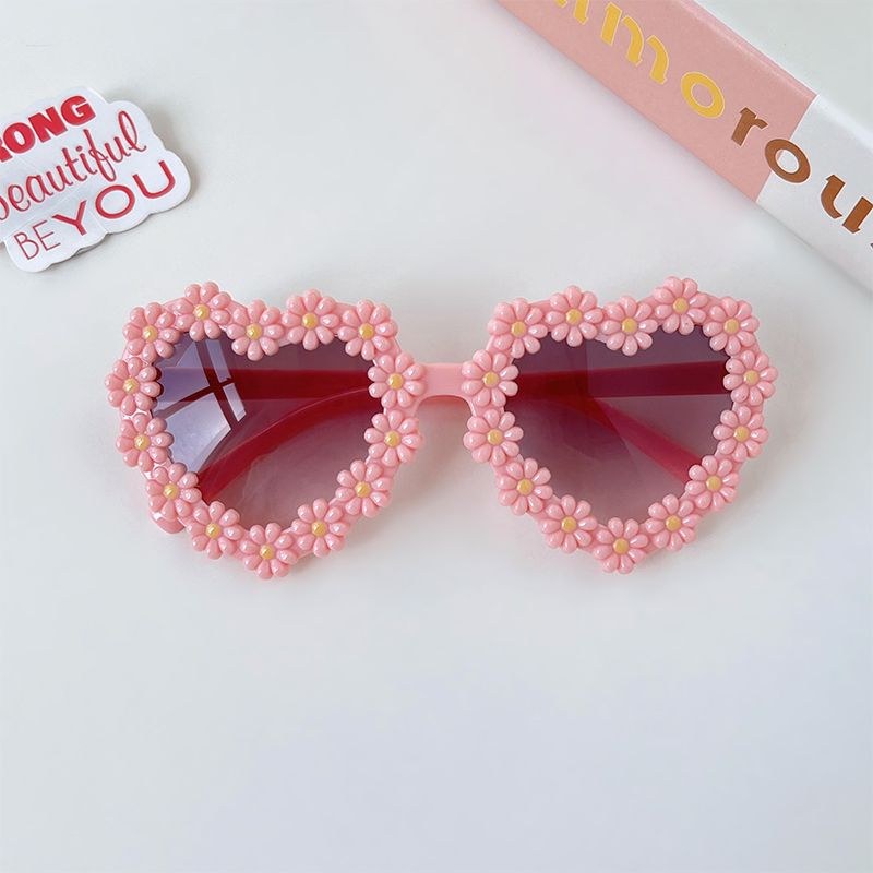 2024 nuevos niños moda corazón Margarita UV400 bebés niñas niños Vintage protección al aire libre gafas de sol chico gafas de sol_voghion.com