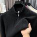 Herren-Strickpullover, dick, halbhoch geschnitten, mit Reißverschluss, lässig, lockere Passform, für Herbst/Winter_voghion.com