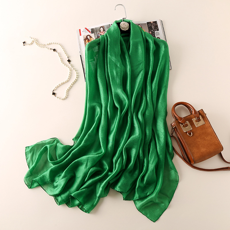 VOOTHOST Sciarpa da donna 180X90CM Sciarpa scozzese di qualità morbida in seta Scialli da donna Foulard Copricostume da spiaggia Avvolge Bandana da donna VB133_voghion.com