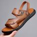 Sandals, Summer Beach Dual Use For Cooling And Dragging, 2025 New Leather Trendy Soft Soled Men's, Casual Non Slip_voghion.com