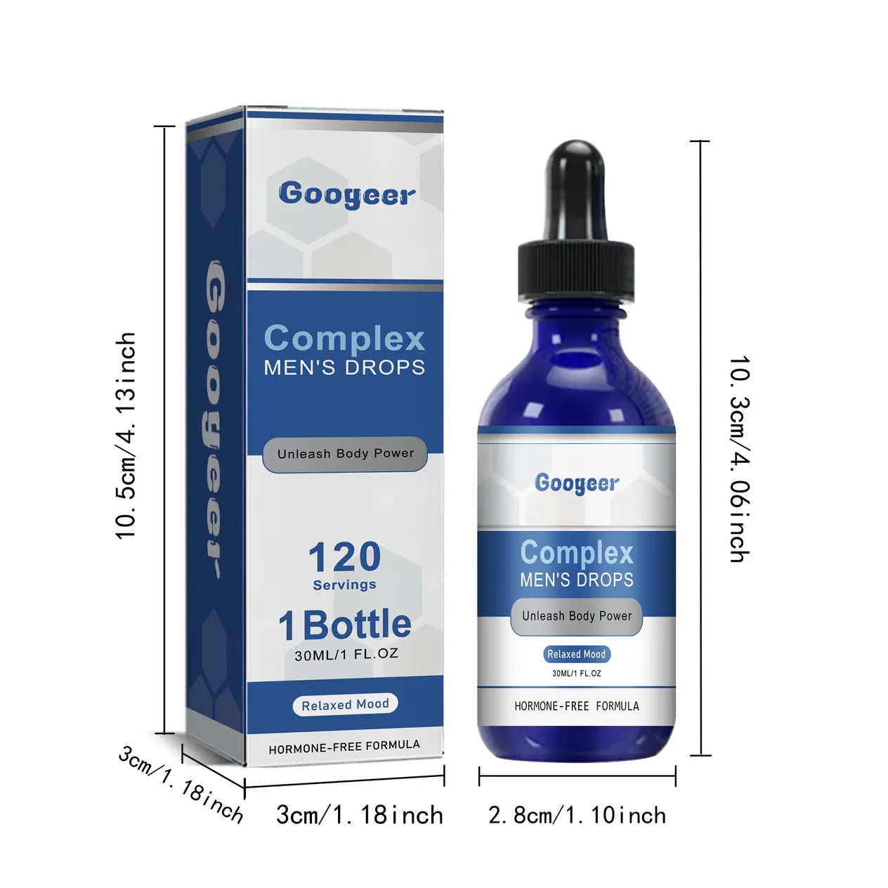 Googeer Complex Men's Drops Supplément d'amélioration masculine Les gouttes libèrent la puissance corporelle FORMULE SANS HORMONE_voghion.com