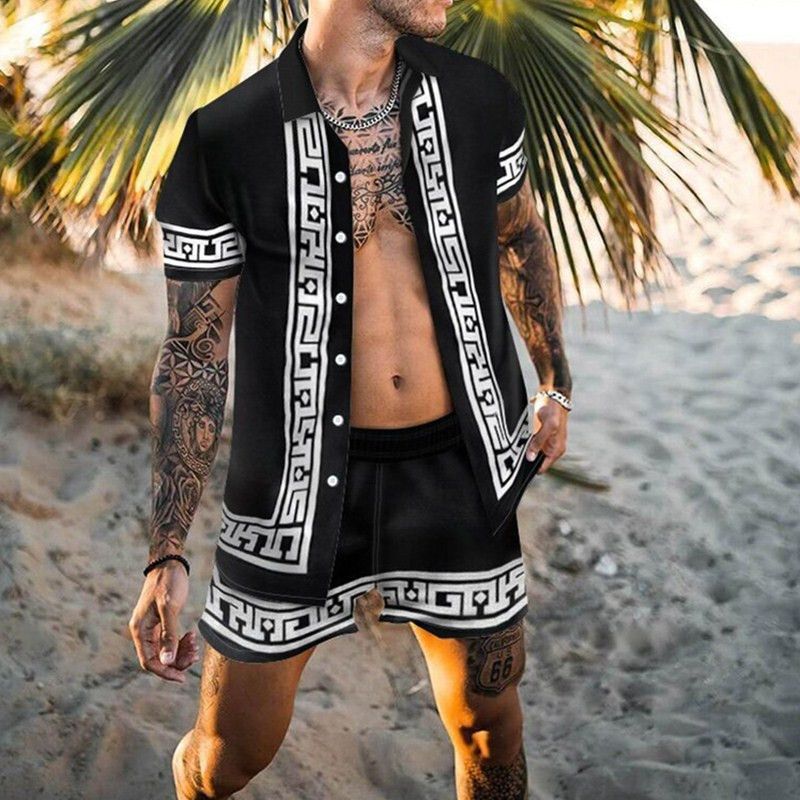 Men's Shorts Casual Loose Fit Short Sleeve Shirt_voghion.com