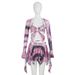W092ST Hot Girl 2025 Spring New Fashion Long Sleeve Colorful Print Tie-Up Crop Top Short Women's Set_voghion.com
