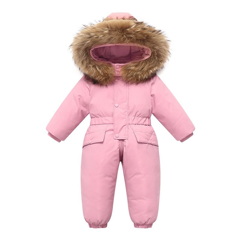 Premium Snowsuit For Toddlers - 85% White Duck Down One-Piece Winter Suit With Detachable Crotch (90-120cm)_voghion.com