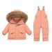 Winter Kids Down Jacket Set - Warm Hooded Snowsuit For Toddlers 1-3 Years, 80-100cm, Soft Duck Feather, Zipper Closure, Unisex_voghion.com
