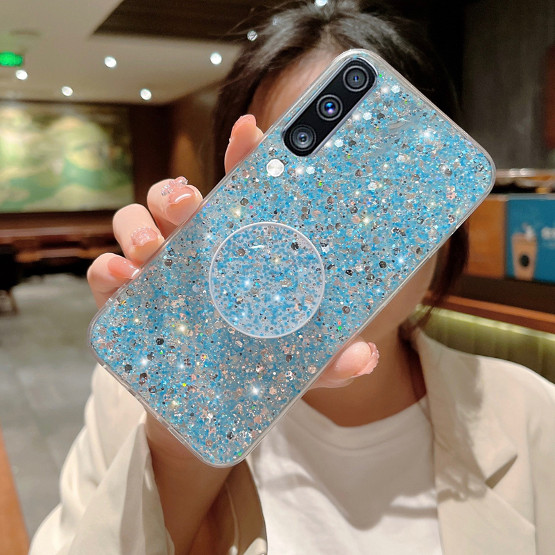 Glänzend Glitter Gypsophila Telefonhalter Case Fir Samsung Galaxy A10 A20 A30 A50 A70 A10S A20S A02S A03S A03 Soft Silikon _voghion.com