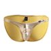 2025d Triangle Leather Underwear Sexy Low Waist U Convex Pouch Fun Men's Briefs_voghion.com