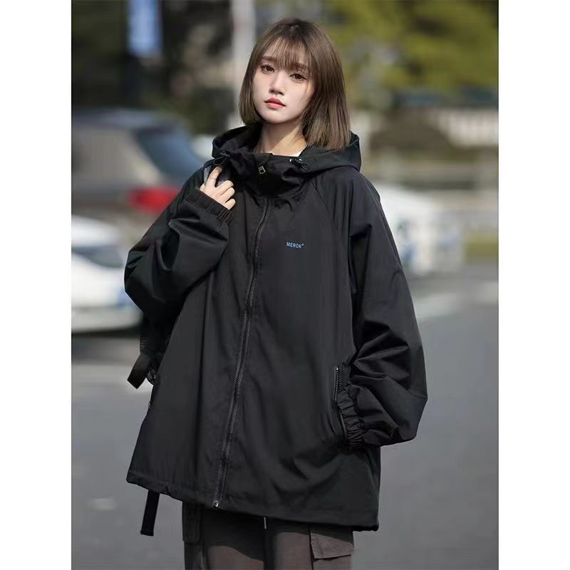 Sports Jacket, Women's Spring American Simple Casual Versatile Hooded Jacket_voghion.com