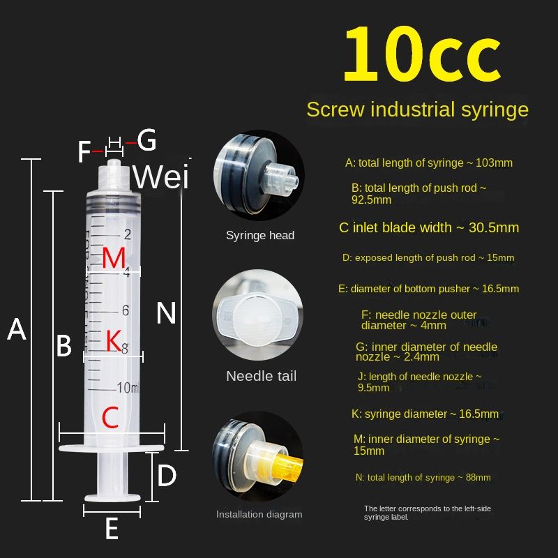 1/2/5/10pcs Reusable 3 5 10 20 30 50 100 200ml Plastic Syringe Without Needle Screw Storage Crimp Dispensing Lock Syringe_voghion.com
