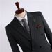 Elegant Gray Striped Double-Breasted Suit Set For Men - 3-Piece Formal Business Attire, Wedding & Performance Outfit (Available In Plus Sizes)"_voghion.com