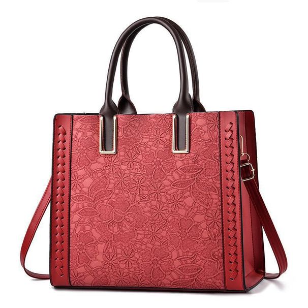Women's Handbag Lace Embossed Large Capacity Soft Leather One-shoulder Oblique Span Multi-layer Texture Bag For Women_voghion.com