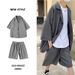 1 Completo casual da uomo piccolo, estivo, fresco, stile coreano, alla moda, ampio, sottile, elegante, a maniche corte_voghion.com