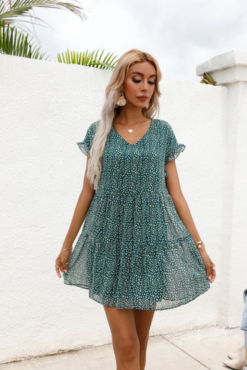 Women's 2023 Summer New Chiffon Loose Short Sleeve  Dress_voghion.com