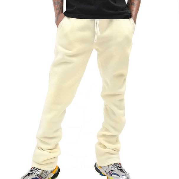 Men's Retro Wide-Leg Jogger Pants – Hip-Hop Streetwear With Drawstring Waist & Flared Cuffs, Breathable Polyester Blend_voghion.com