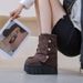 26ss Correct Logo 1 Inner Height Increasing Martin For Women Autumn Winter New Thick Sole Short Tube Snap Button Solid Color Design_voghion.com