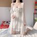Spring Summer New Princess Sweet Homewear Waist-Cinching Base Layer Single Strap Nightdress Two-Piece Set Short Style_voghion.com