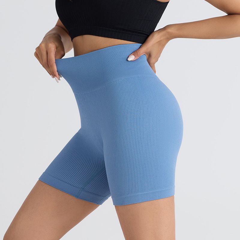 Women's Clothing Seamless Threaded Elastic Tight Three Quarter Pants_voghion.com