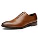 Chaussures de ville Oxford en cuir pour homme WalkPrime, collection printemps 2024, style brogue sculpté, style derby, élégantes et raffinées, fabriquées à la main et polies._voghion.com