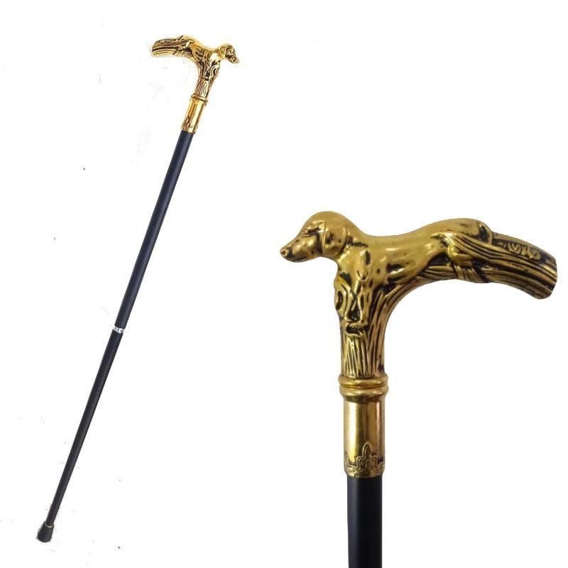 Altın Köpek Koç Metal Moda Baston Yürüyüş Bastonları Erkek Koltuk Değneği Erkekler için Trekking Bastonları Yürüyüş Aksesuarları 93cm_voghion.com
