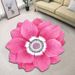 Lotus Flower Non-Slip Rug – Soft Polyester Carpet For Living Room, Bedside, Entryway – Water Absorbent, Durable, Washable – Floral Print_voghion.com