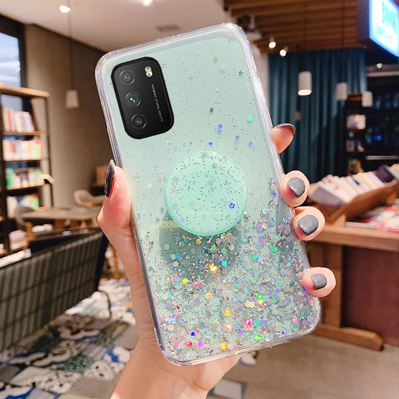 Für Xiaomi POCO F3 M3 X3 NFC Fall Bling Glitter Ständer Halter Abdeckung für Mi 11T 11 10T Lite Redmi Hinweis 11 10 10s 9s 9 8 Pr_voghion.com