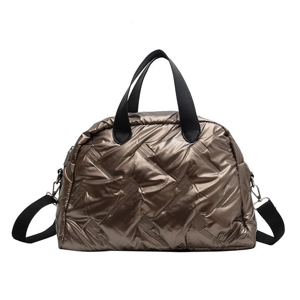 Daunenjacke Material Baumwollgefütterte Jacke Lässige Handtasche Langer Schultergurt_voghion.com