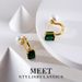 Women's earrings fashion popular emerald square pearl earrings for women French retro niche high-end non-fading earrings_voghion.com