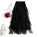 Spring and Autumn New waisted Irregular High end Mesh Half length Skirt for Women, Covering the Hips, Medium length,_voghion.com