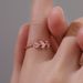 Korean Style Fresh For Women, Artistic Student Open Index Finger Knuckle Ring, Simple Tree Leaf Zircon Single Ring_voghion.com
