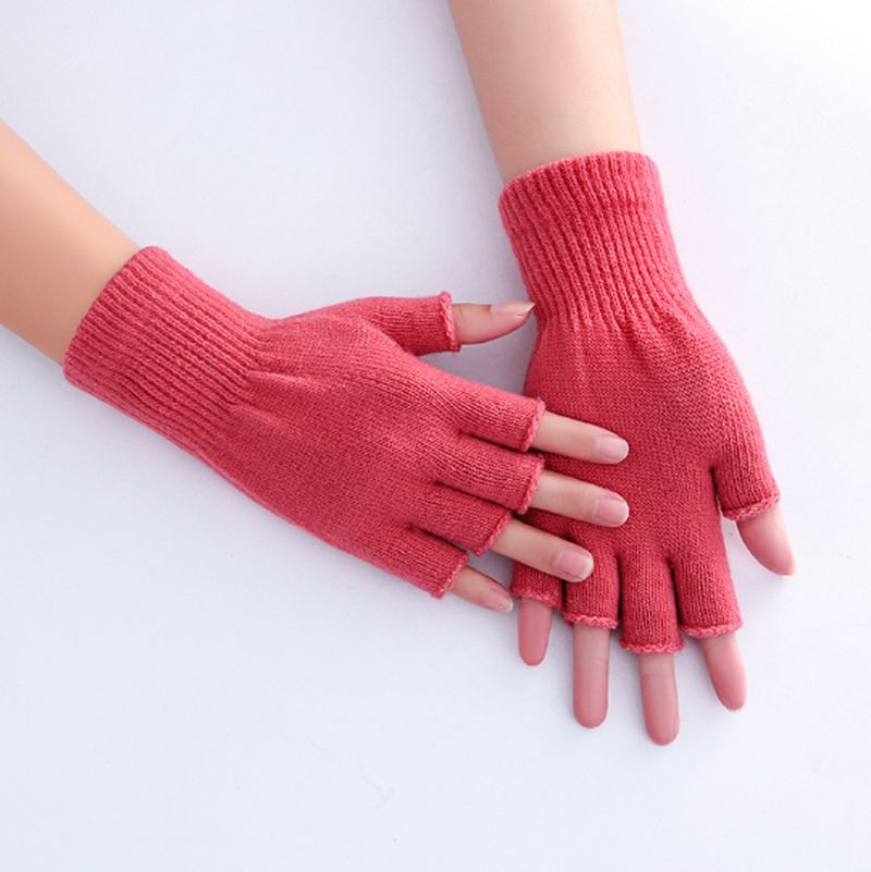 Winter Autumn Knitted Touch Screen High Quality Wool Solid Color Gloves Men Mitten_voghion.com