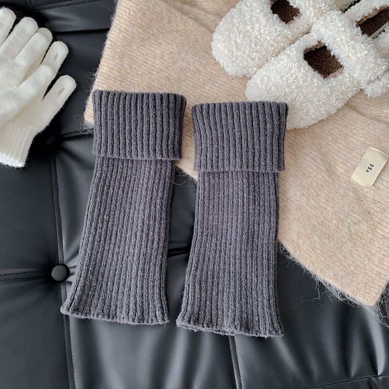 Scaldamuscoli Bootshang Calzini con polsini in cotone per donna Autunno e inverno Calzini spessi e caldi in pile pesante Scaldamuscoli in lana lavorata a maglia con motivo di cervo_voghion.com