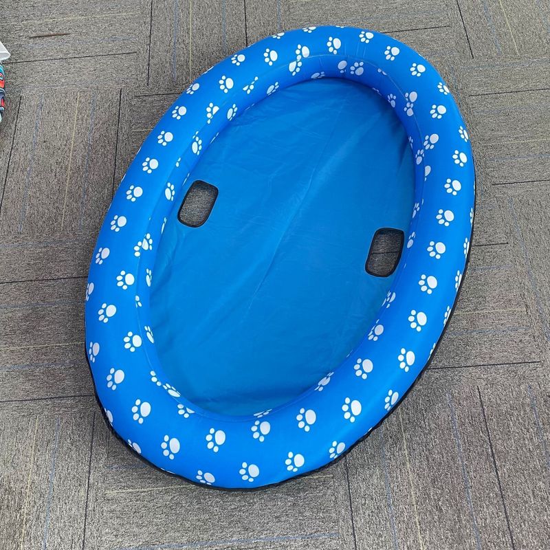 Opblaasbare hondenzwemmat voor huisdieren, drijvend op het water, opblaasbare ligstoel van Oxfordstof, opblaasbare dierenligstoel voor huisdieren in het zwembad_voghion.com