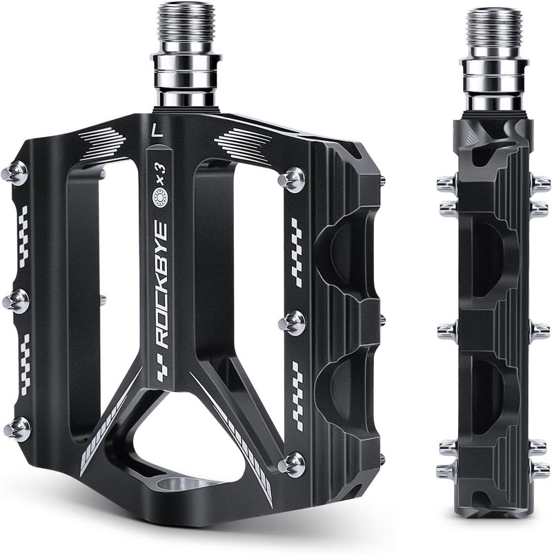 Bike Pedals- 9/16" Lightweight Mountain Bike Pedals With 3 Sealed Bearings Non-Slip Wide Platform,Easy Installation For Ebike Mountain Bike,BMX_voghion.com